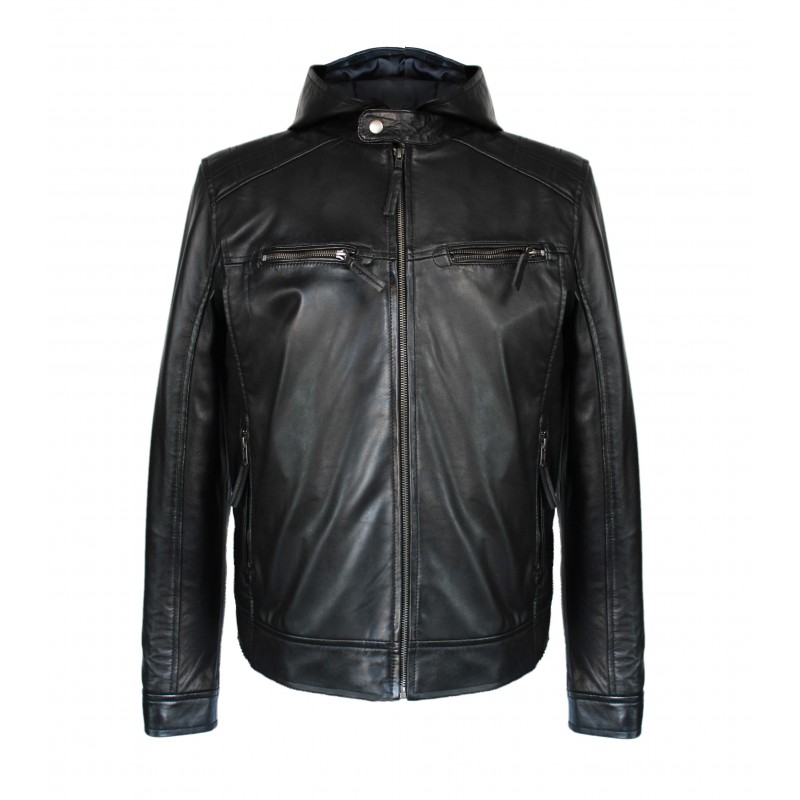 zerimar shoes Chaqueta de piel con capucha removible NOTTE