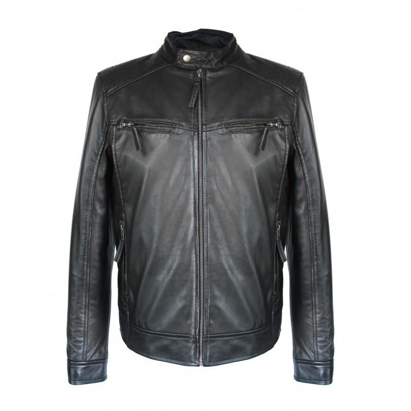 zerimar shoes Chaqueta de piel con capucha removible NOTTE Ofertas especiales