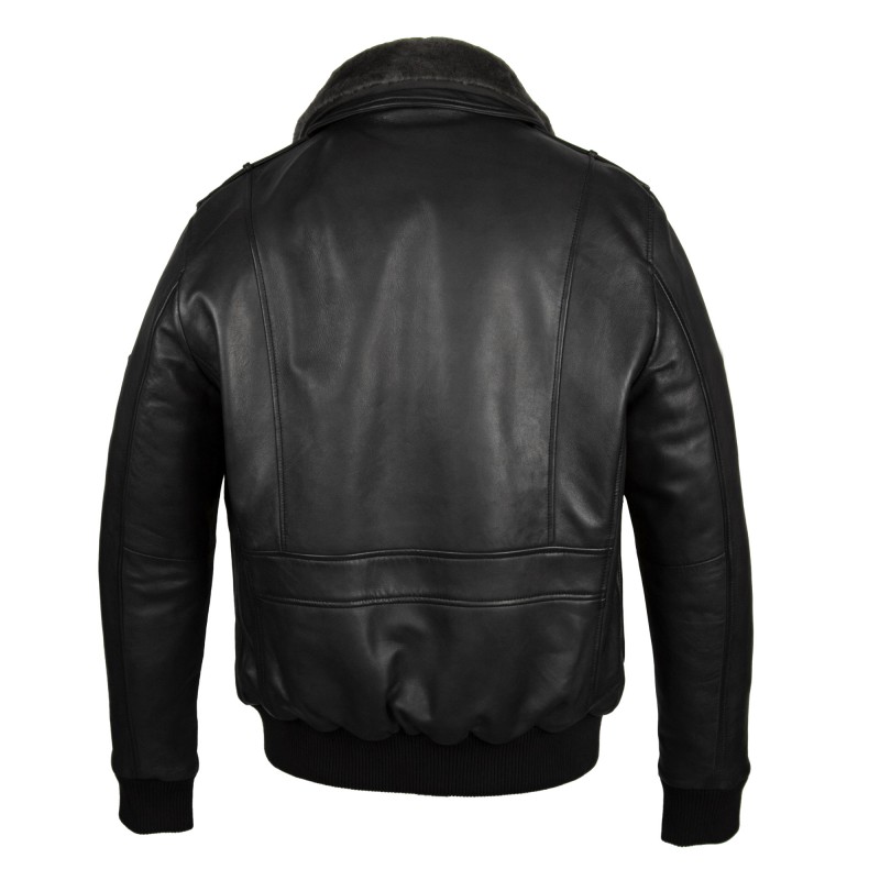zerimar shoes Cazadora de piel aviador con cuello desmontable Rebajas online