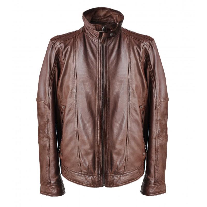 zerimar shoes Chaqueta de cuero con cremallera modelo SOGA Envío gratis