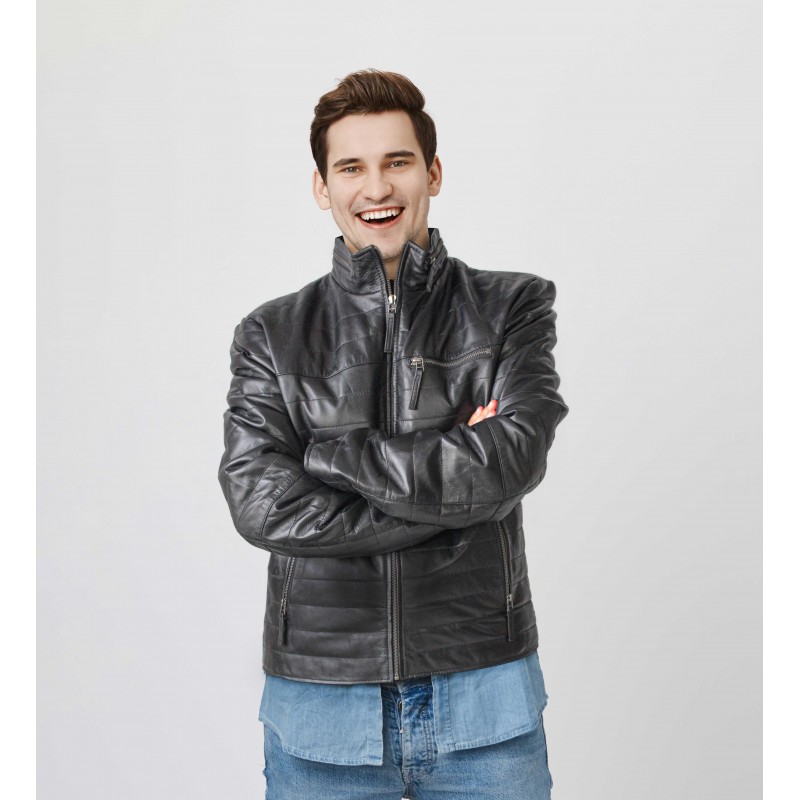 zerimar shoes Chaqueta de cuero con cremallera modelo FORMI Oferta especial