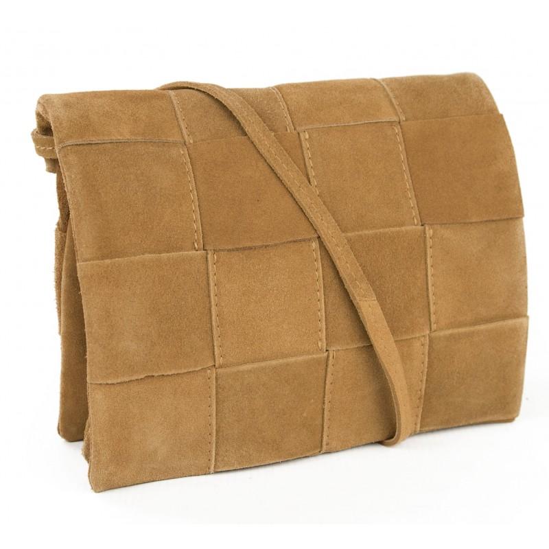 zerimar shoes Bolso trenzado de piel de ante con cierre de clip TRECCIA