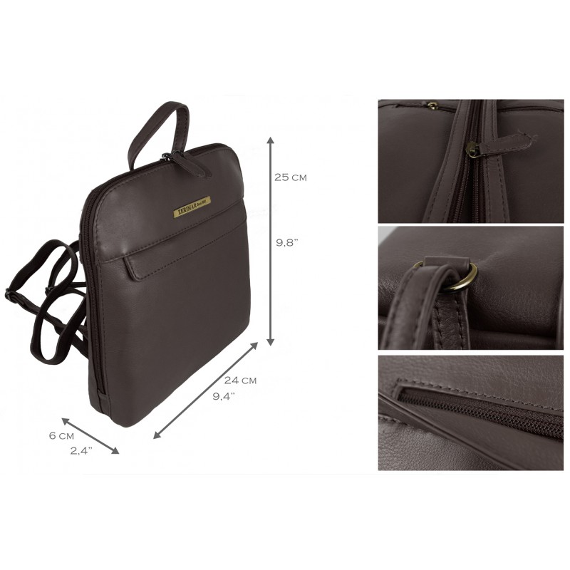 zerimar shoes Mochila de piel natural de mujer estilo casual 25x24x6 cm Precios de Black Friday