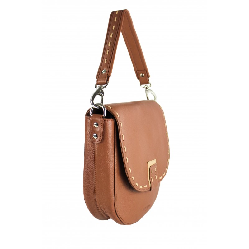 zerimar shoes Bolso de piel detalle beige con doble asa 23x6x23 cm Descuento por venta flash