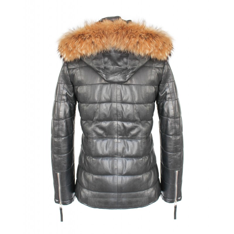 zerimar shoes Chaqueta de piel con capucha de racoon modelo ALMOND Ofertas