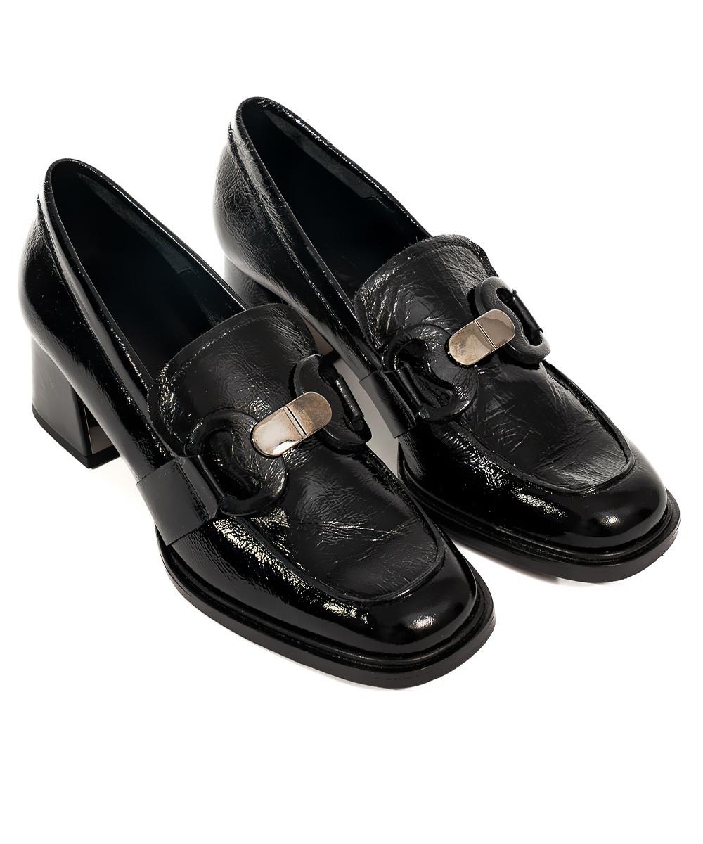 zinda Mocasín de piel negra con hebilla Precios de Black Friday