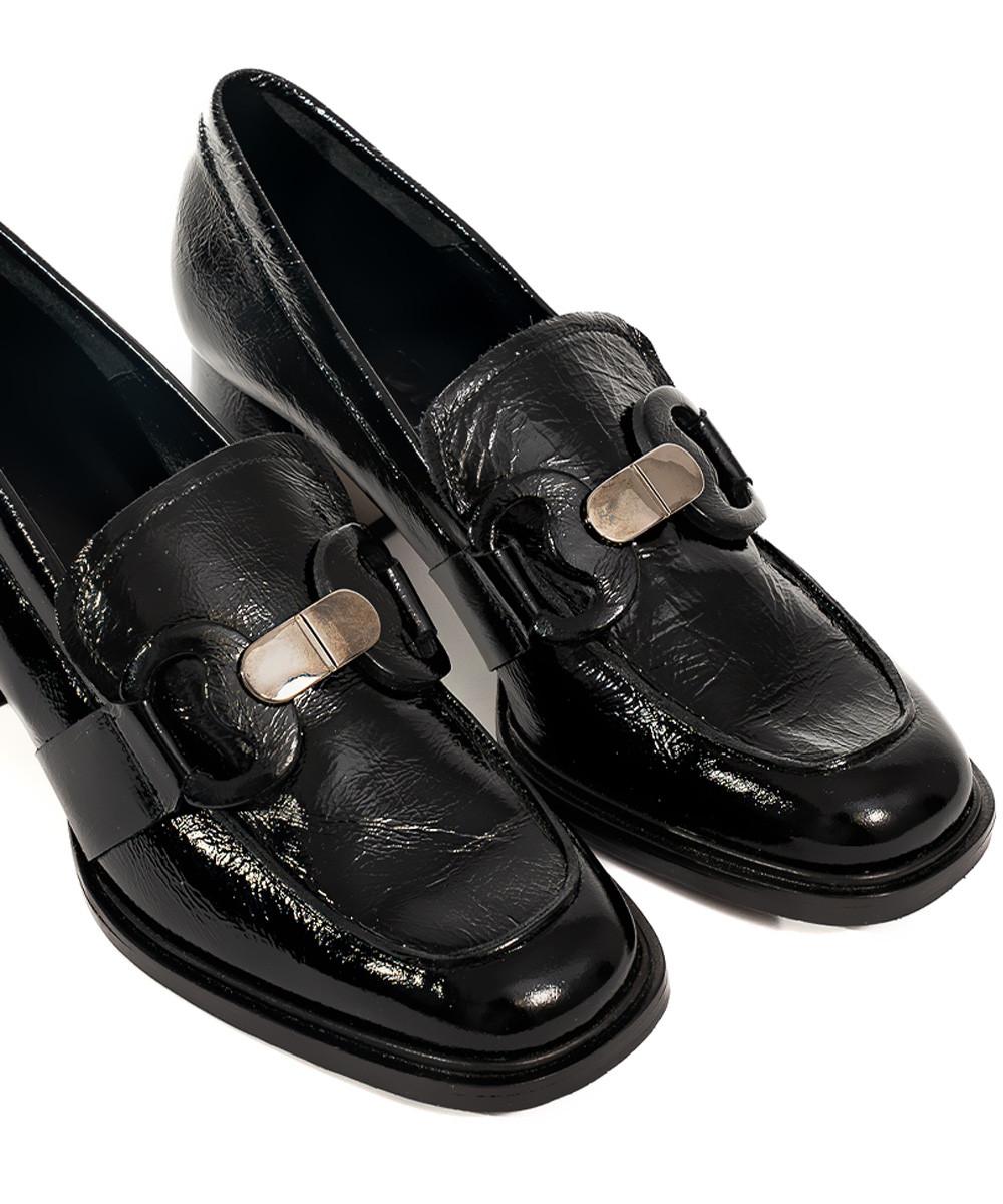 zinda Mocasín de piel negra con hebilla Precios de Black Friday