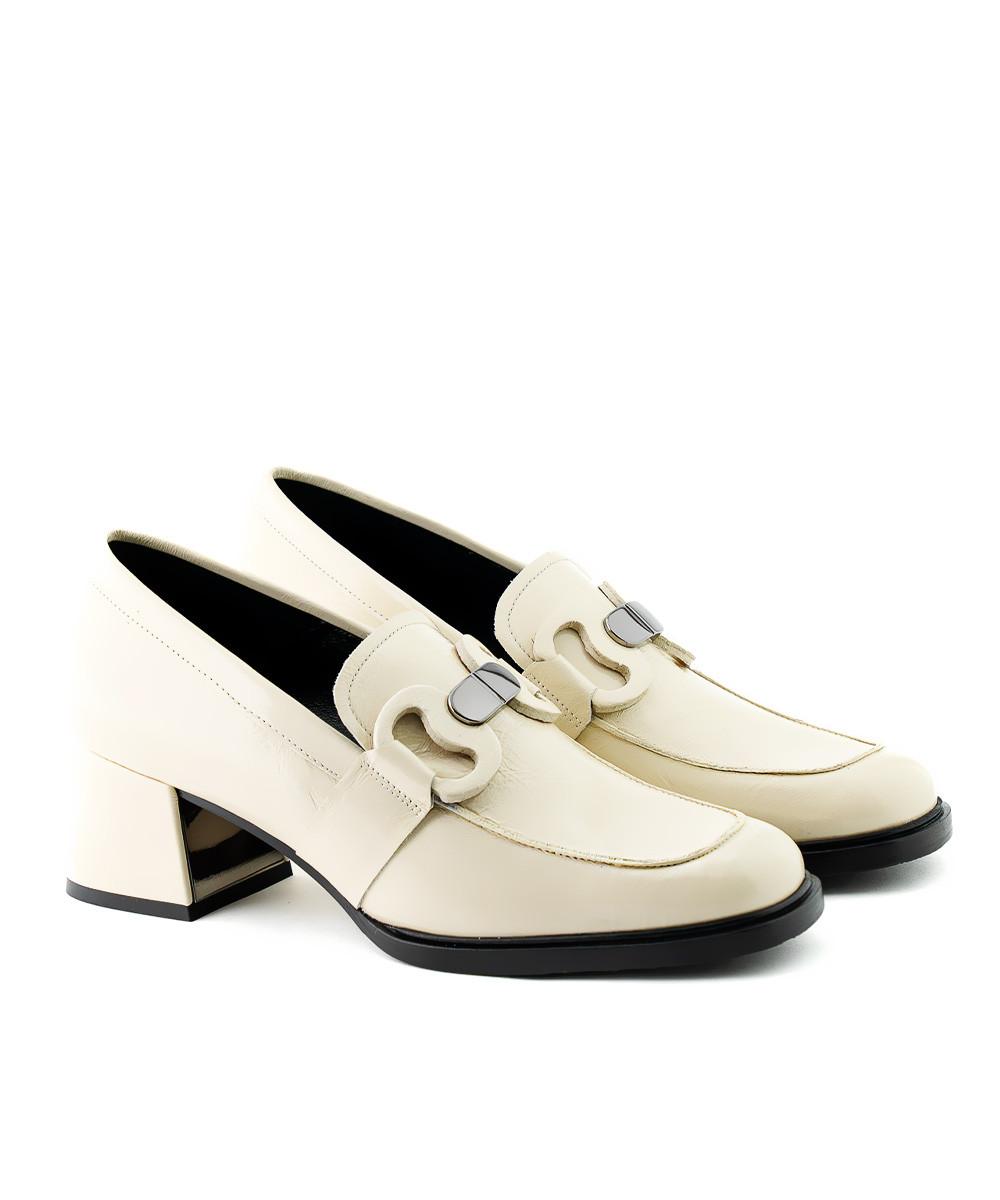 zinda Mocasín de piel crema con hebilla Libre de impuestos